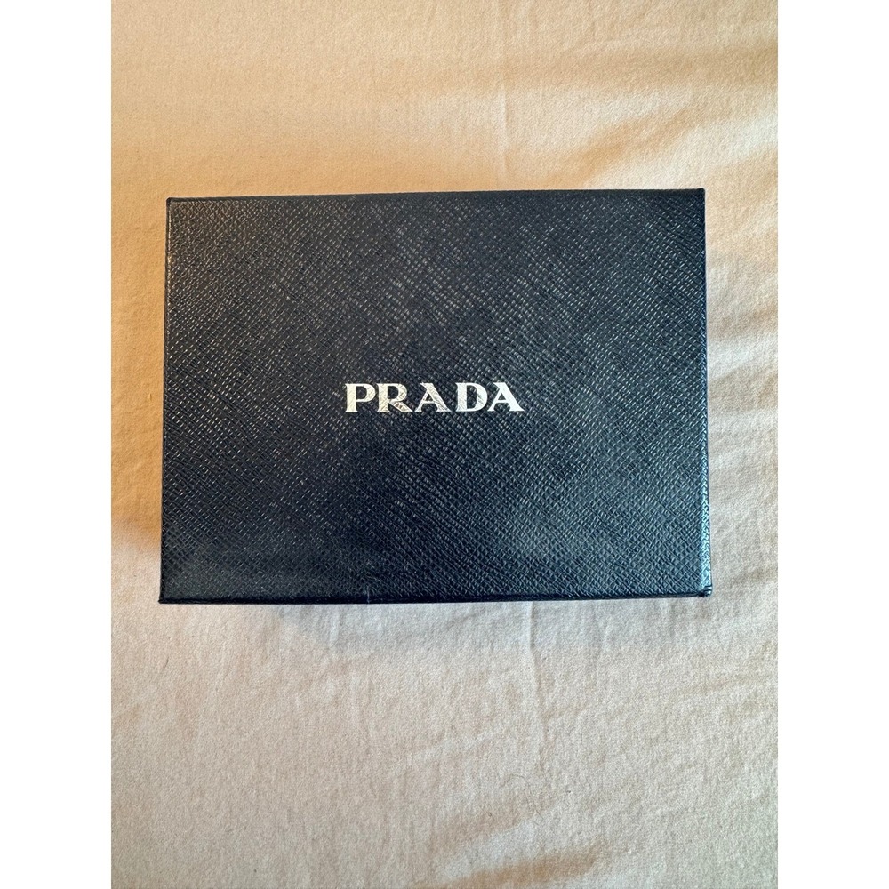 Prada Leather Wallet Bow Authentic Zip Around Coin Purse Original Box - Picture 12 of 13